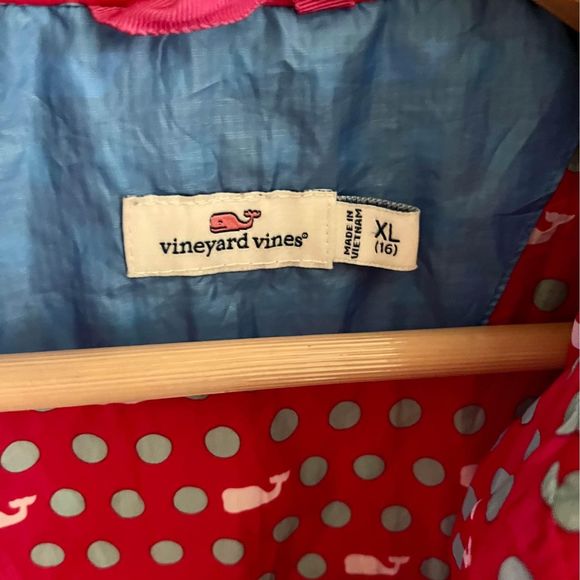 Vineyard Vines Blue / Pink lightweight packable puffer jacket- girls size XL - Picture 8 of 8